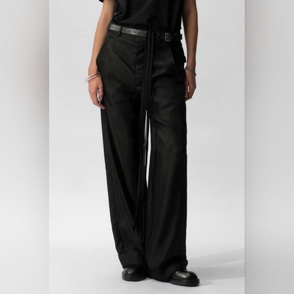 Ann Demeulemeester Bonne Slouchy Satin Trousers In Black size XL(48) BNWT defect - Picture 2 of 16